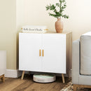 Mobile Multiuso 76x41.2x74 cm con Ripiano Regolabile e Piedini Alti in Legno Bianco e Rovere 