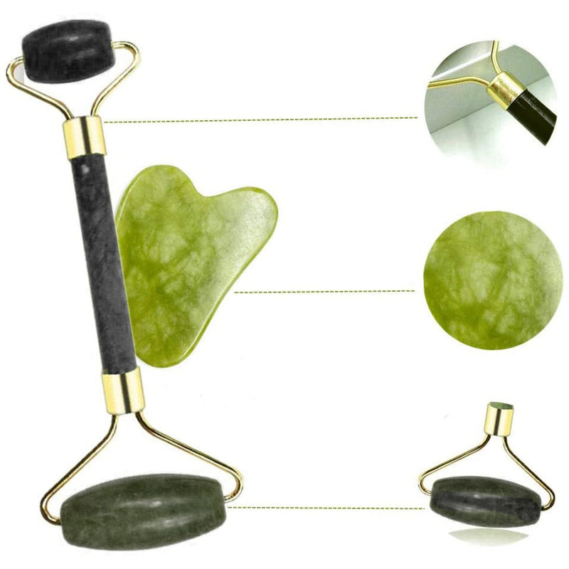 Massaggiatore rullo di giada per viso e corpo in pietra naturale