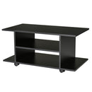 Mobile TV in Legno con Ruote Nero 40x40x80 cm 