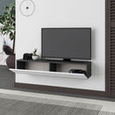 Mobile TV Sospeso 135x31,7x25 cm in MDF Francy Antracite e Bianco