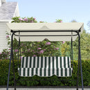 Tetto di Ricambio per Dondolo 3 Posti 210x145 cm Impermeabile in Tessuto Oxford Bianco Crema    