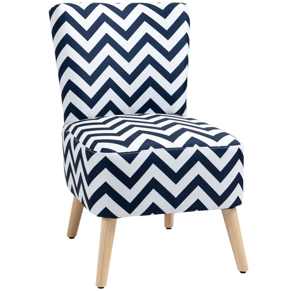 online Chaise rembourrée 51x62x81 cm en Tissu Effet Lin Bleu et Blanc