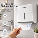 Dispenser da Parete per Carta Piegata 27,5x20x10 cm in ABS Bianco      