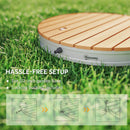 Doccia da Giardino Portatile Ø70,5x7,5 cm Getti d'Acqua Regolabili fino a 4 m in Polistirene Effetto Legno  