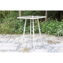 Tavolino Bar da Giardino in Polyrattan Quadrato 70x70x107cm Adila Melange Noce