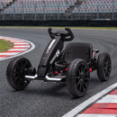 Go-Kart Elettrico per Bambini 3-6 Anni 98x55,5x46,5 cm con Doppio Motore 12 V Fari LED e 1,5-4 km/h in PP Nero      