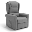 Poltrona Alzapersona Elettrica 2 motori 78x75x110 cm in Tessuto Houston Detroit Grigio Elephant