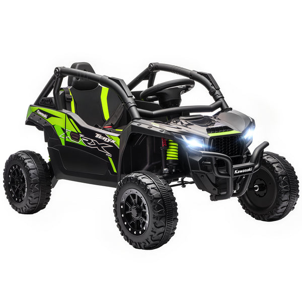 Macchina Elettrica per Bambini 3-5 Anni 12V con Licenza Kawasaki Doppio Motore Telecomando e Musica Nero acquista