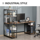Scrivania da Ufficio 70x90x148,5 cm in Metallo e MDF Nero e Color Noce