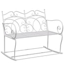 Panchina a Dondolo da Giardino 2 Posti in Ferro Shabby Bianco 102x74.5x78 cm 