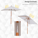 Ombrellone da Giardino 2x1,5 m Palo Ø38 mm in Legno Beige