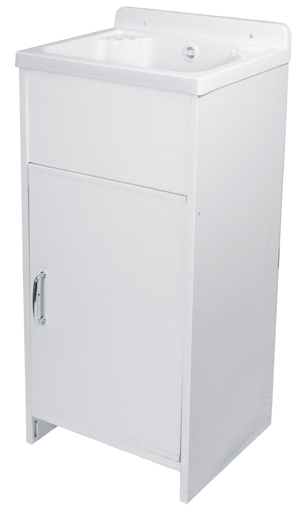 online Meuble lavabo PVC 42x35x82 cm 1 porte Blanc Transparent