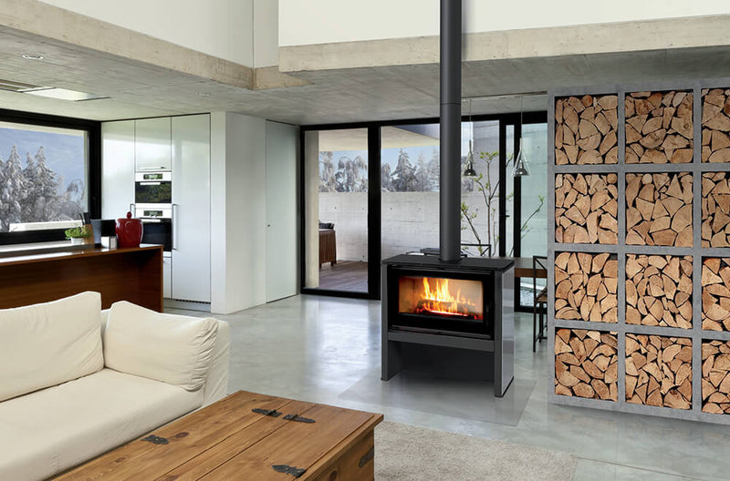 Stufa a Legna 6/16KW in Acciaio Flig Sheridan Nera