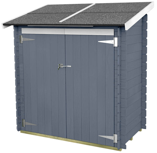 Abri de jardin pour outils 155x85 cm avec double porte aveugle en bois gris acquista