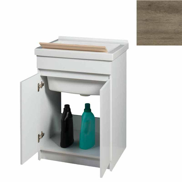 online Mobile Lavatoio in Ceramica 2 Ante con Strofinatoio in Legno Massello 60x50x86A cm Olmo Naturale