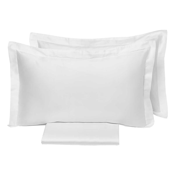 acquista Housse de couette double avec sac et taies d'oreiller couleur unie Garrini Clarice White