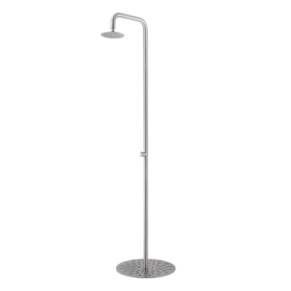 Douche de jardin 230x55x67,5 cm avec mitigeur Sined Simius en acier inoxydable satiné online