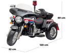 Moto Elettrica Polizia Americana 3 Ruote per Bambini 12V Kidfun Police Washington Nera