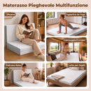 Materasso Pieghevole in Memory Foam 120x195x10 cm con Rivestimento Lavabile Grigio      