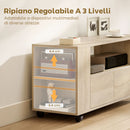 Mobile Porta TV 102x34.5x48.5 cm da 42" con Ruote Ripiani Regolabili e Cassetti Legno      