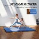 Tappetino da Ginnastica Pieghevole 180x80x5 cm Materassino Fitness Spesso 5 cm e Antiscivolo in Schiuma EPE Azzurro      
