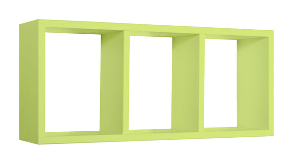 acquista Etagère rectangulaire 3 compartiments muraux 70x30x15,5 cm en panneaux de fibres de bois Tristano vert