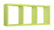 Etagère rectangulaire 3 compartiments muraux 70x30x15,5 cm en panneaux de fibres de bois Tristano vert
