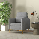 Poltroncina Moderna 72x72x90 cm in Tessuto Effetto Lino Grigio