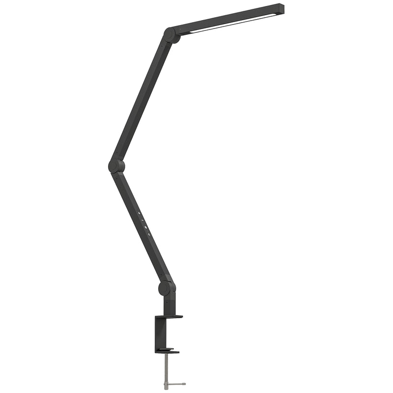 Lampada da Scrivania LED Dimmerabile con Morsetto e Braccio Regolabile Nero      