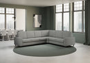 Divano Angolare 6 Posti 286x226x85 cm Sakar in Tessuto Grigio