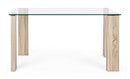 Tavolo New Arley Nature 140x80 Fisso in Vetro