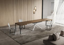 Tavolo Allungabile 140-400x90x74 cm Niket Noce Gambe Bianche