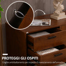Mobile Buffet Stile Industriale 120x40x83 cm con Armadietto 2 Ante e 3 Cassetti Marrone
