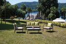 Set Salotto da Giardino in Alluminio Divano 2 Poltrone e Tavolino Vorghini Lubecca