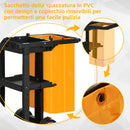 Carrello Pulizie 4 Ripiani Sacco da 100L 121x50,5x96,5 cm Nero Giallo e Grigio  