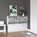 Scarpiera Salvaspazio Capacità 24 Paia in Legno Bianco 120x24x81 cm 