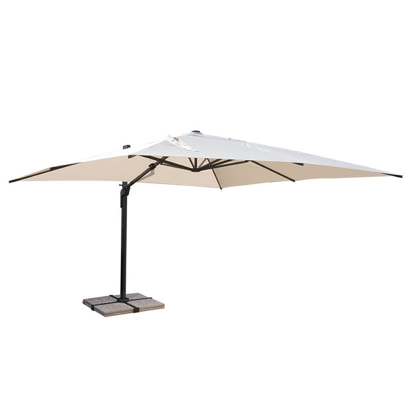 online Ombrellone Decentrato da Giardino 4x4m in Alluminio Panna