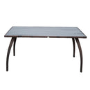 Set Tavolo e 6 Sedie da giardino in Legno e Rattan Sintetico con Cuscini Marrone 
