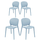 Set 4 Sedie da Giardino 56x47,5x79,5 cm Lolly Azzurre