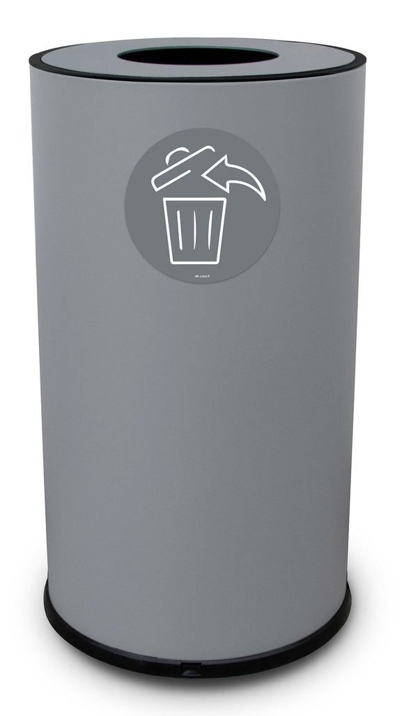 Pattumiera Per Raccolta Differenziata Ø 35x50 cm In Acciaio Verniciato 1 Scomparto Grigio online