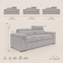 Divano Letto 3 Posti 240x100x95 cm in Tessuto Marrone