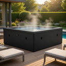 Piscina Spa Vasca Semi-Rigida 180x180x70 cm 6 Posti Riscaldamento Integrato Struttura in Schiuma NetSpa Celestia Nero Carbone