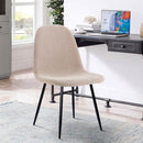 Set 4 Sedie da salotto Imbottite in Tessuto Bella Kakhi