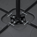 Base per Ombrellone 4 Pezzi in HDPE Riempibili 104x104x7.5 cm Nera 