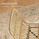 Set 2 Sedie per Cucina e Soggiorno Stile Boho 45x57x83 cm in Rattan PE e Acciaio Giallo