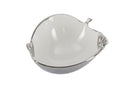 Svuota Tasche Apple Pod Picc. 18x15x7 cm in Ceramica Bianco e Argento