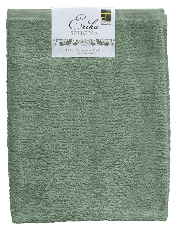 Set Éponge Serviettes Invités + Serviette Vert Sauge acquista