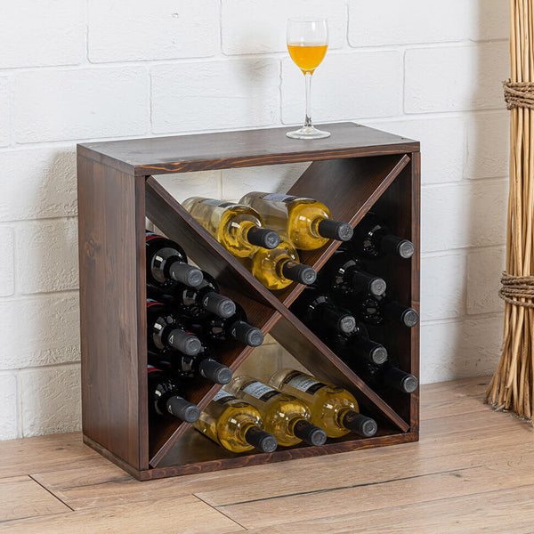 acquista Cantinetta Portabottiglie in Legno 48x23x48 cm Noce