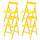 Set 4 Sedie pieghevole 42,5x47,5x79 cm Penelope in legno giallo