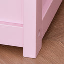 Cassapanca per Bambini 2-5 Anni 60x30x50 cm con Pistone per Chiusura Sicura Capacità 40 kg in Legno Rosa e Bianco      